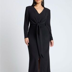 Eloquii Black Long Sleeve Knot Dress